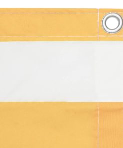 Balkonski zastor bijelo-žuti 120 x 600 cm od tkanine Oxford