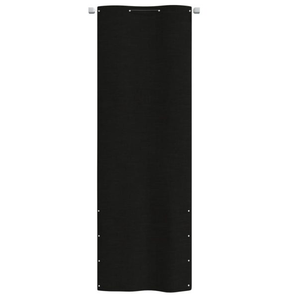 Balkonski zastor crni 80 x 240 cm od tkanine Oxford