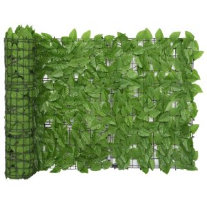 Balkonski zastor sa zelenim lišćem 500 x 75 cm