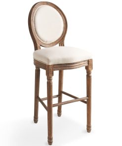 Barske stolice od bijele tkanine 2 kom