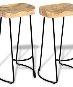 Barske stolice od masivnog drva manga 2 kom