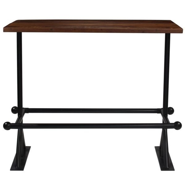 Barski stol od masivnog obnovljenog drva 150x70x107 cm tamno  smeđi