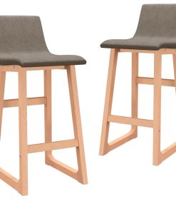 Barski stolci od tkanine 2 kom smeđe-sivi