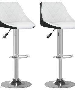 Barski stolci od umjetne kože 2 kom bijelo-crni