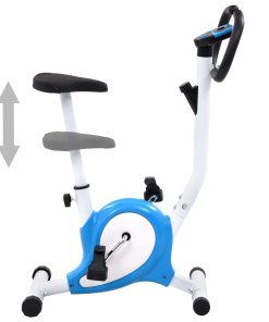 Bicikl za vježbanje s remenom za otpor plavi