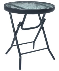 Bistro stol crni 40 x 46 cm od čelika i stakla