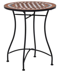 Bistro stolić s mozaikom smeđi 60 cm keramički