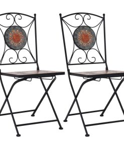 Bistro stolice s mozaikom 2 kom narančasto-sive