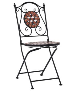 Bistro stolice s mozaikom 2 kom smeđe keramičke