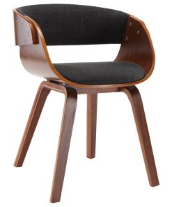 Blagovaonska stolica od savijenog drva i tkanine siva