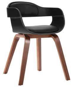 Blagovaonska stolica od zaobljenog drva i umjetne kože