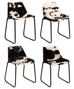 Blagovaonske stolice od prave kozje kože 4 kom