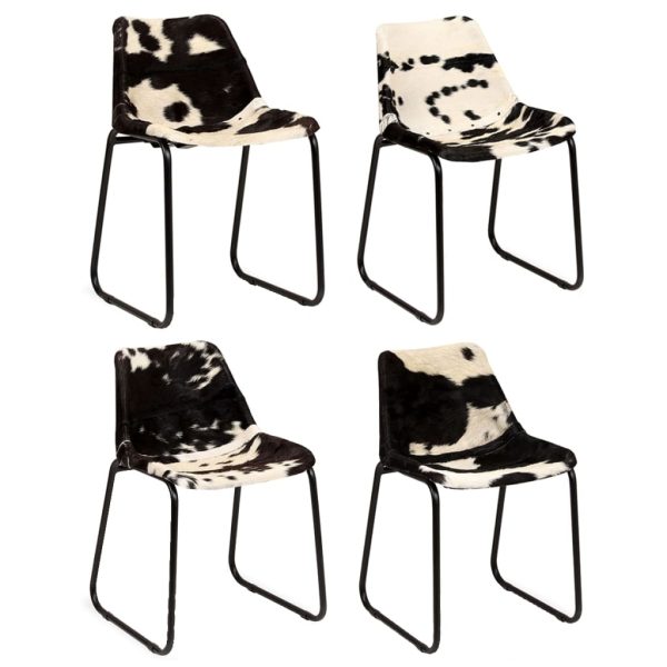 Blagovaonske stolice od prave kozje kože 4 kom