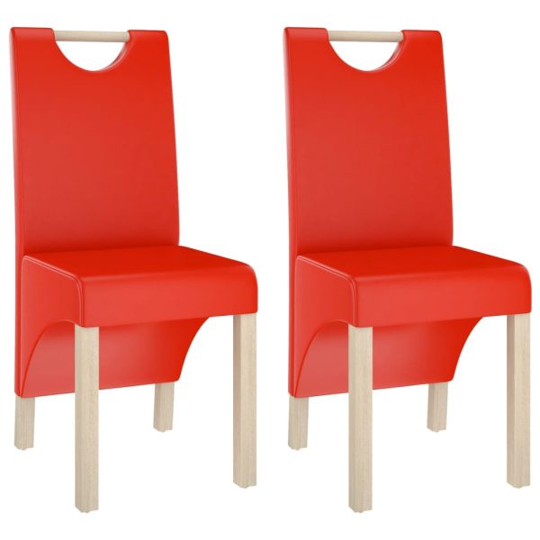 Blagovaonske stolice od umjetne kože 2 kom crvene