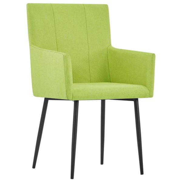 Blagovaonske stolice s naslonima za ruke 2 kom zelene tkanina