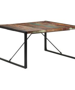 Blagovaonski stol 140 x 140 x 75 cm masivno obnovljeno drvo