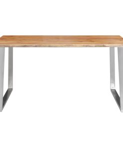 Blagovaonski stol 160 x 80 x 75 cm od bagremovog drva i čelika
