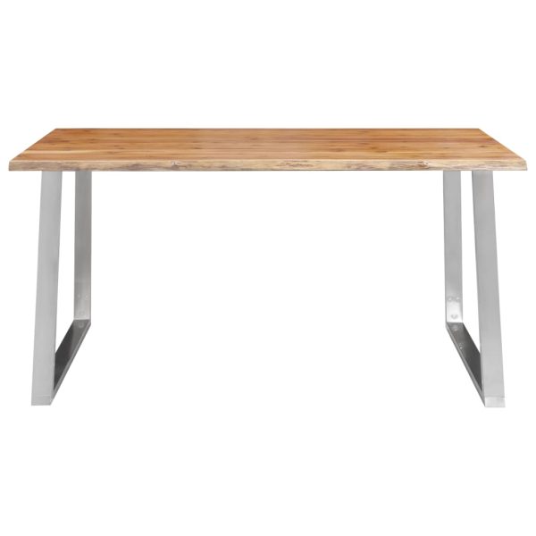 Blagovaonski stol 160 x 80 x 75 cm od bagremovog drva i čelika