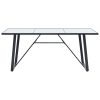Blagovaonski stol bijeli 180 x 90 x 75 cm od kaljenog stakla
