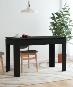 Blagovaonski stol crni 120 x 60 x 76 cm od iverice