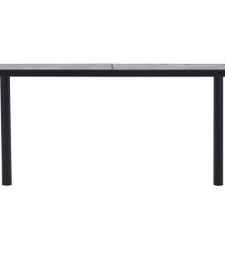 Blagovaonski stol crni i siva boja betona 140 x 70 x 75 MDF
