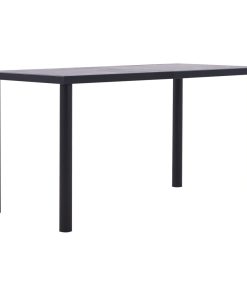 Blagovaonski stol crni i siva boja betona 140 x 70 x 75 MDF