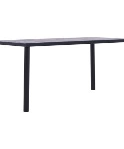 Blagovaonski stol crni i siva boja betona 160 x 80 x 75 MDF