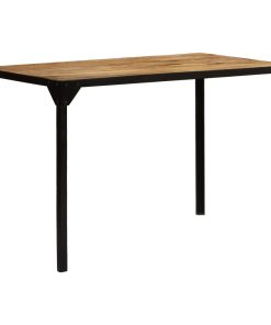 Blagovaonski stol od masivnog grubog drva manga i čelika 120 cm