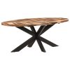 Blagovaonski stol ovalni 200x100x75 cm od drva bagrema i šišama