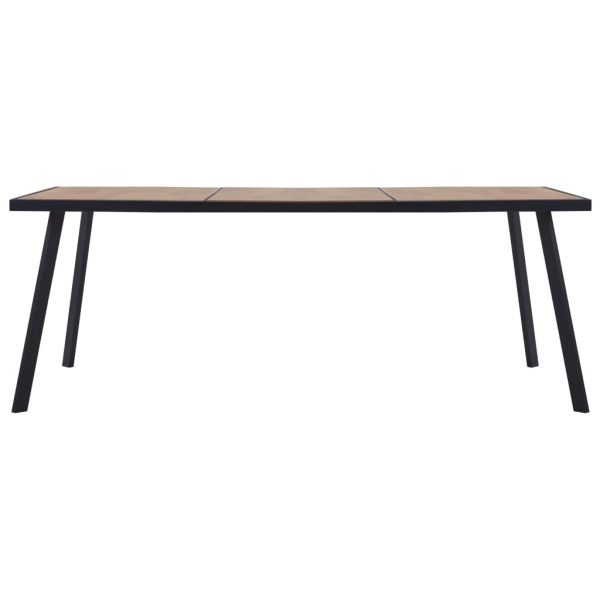 Blagovaonski stol svijetla boja drva i crna 200x100x75 cm MDF