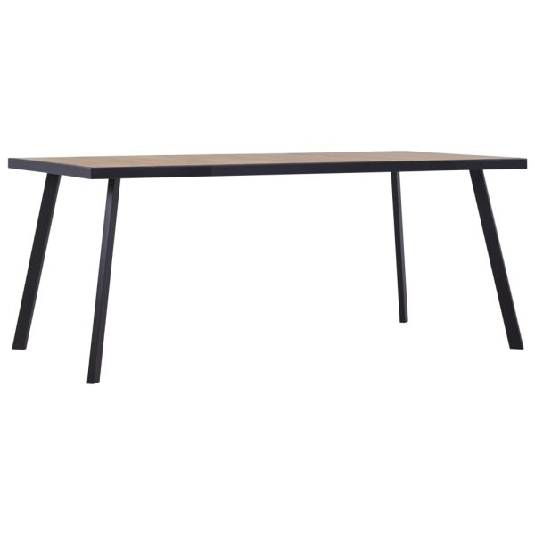 Blagovaonski stol svijetla boja drva i crna 200x100x75 cm MDF