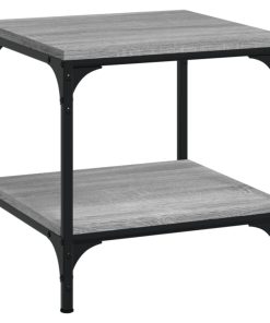 Bočni stolić boja sivog hrasta 40x40x40 cm konstruirano drvo