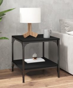 Bočni stolić crni 40 x 40 x 40 cm od konstruiranog drva