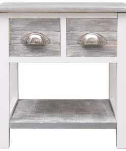 Bočni stolić sivi 40 x 40 x 40 cm od drva paulovnije