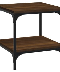 Bočni stolić smeđa boja hrasta 40x40x40 cm konstruirano drvo