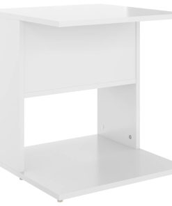 Bočni stolić visoki sjaj bijeli 45 x 45 x 48 cm od iverice