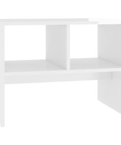 Bočni stolić visoki sjaj bijeli 60 x 40 x 45 cm od iverice