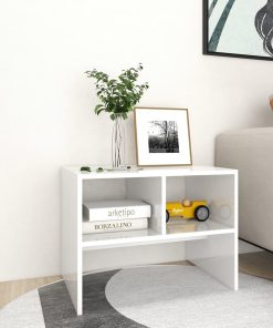 Bočni stolić visoki sjaj bijeli 60 x 40 x 45 cm od iverice