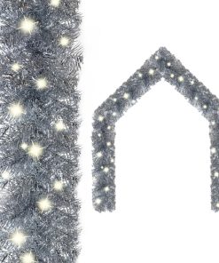 Božićna girlanda s LED svjetlima 10 m srebrna