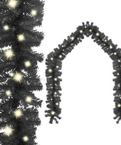 Božićna girlanda s LED svjetlima 5 m crna