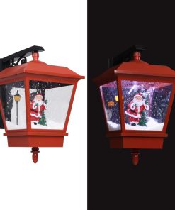 Božićna zidna svjetiljka s Djedom Mrazom LED crvena 40x27x45 cm