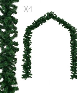 Božićne girlande 4 kom zelene 270 cm PVC