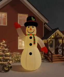 Božićni snjegović na napuhavanje s LED svjetlima 455 cm