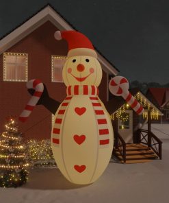 Božićni snjegović na napuhavanje s LED svjetlima 630 cm