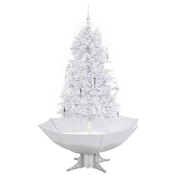 Božićno drvce koje sniježi sa stalkom bijelo 170 cm