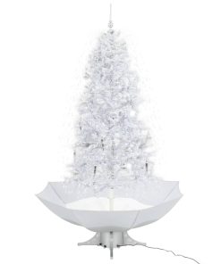 Božićno drvce koje sniježi sa stalkom bijelo 190 cm