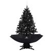 Božićno drvce koje sniježi sa stalkom crno 140 cm PVC