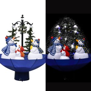 Božićno drvce koje sniježi sa stalkom plavo 75 cm PVC