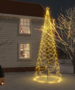 Božićno drvce s metalnim stupom 1400 LED toplo bijelo 5 m