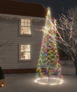 Božićno drvce s metalnim stupom 1400 LED žarulja šareno 5 m
